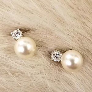 Costume Pearl and Crystal Studs